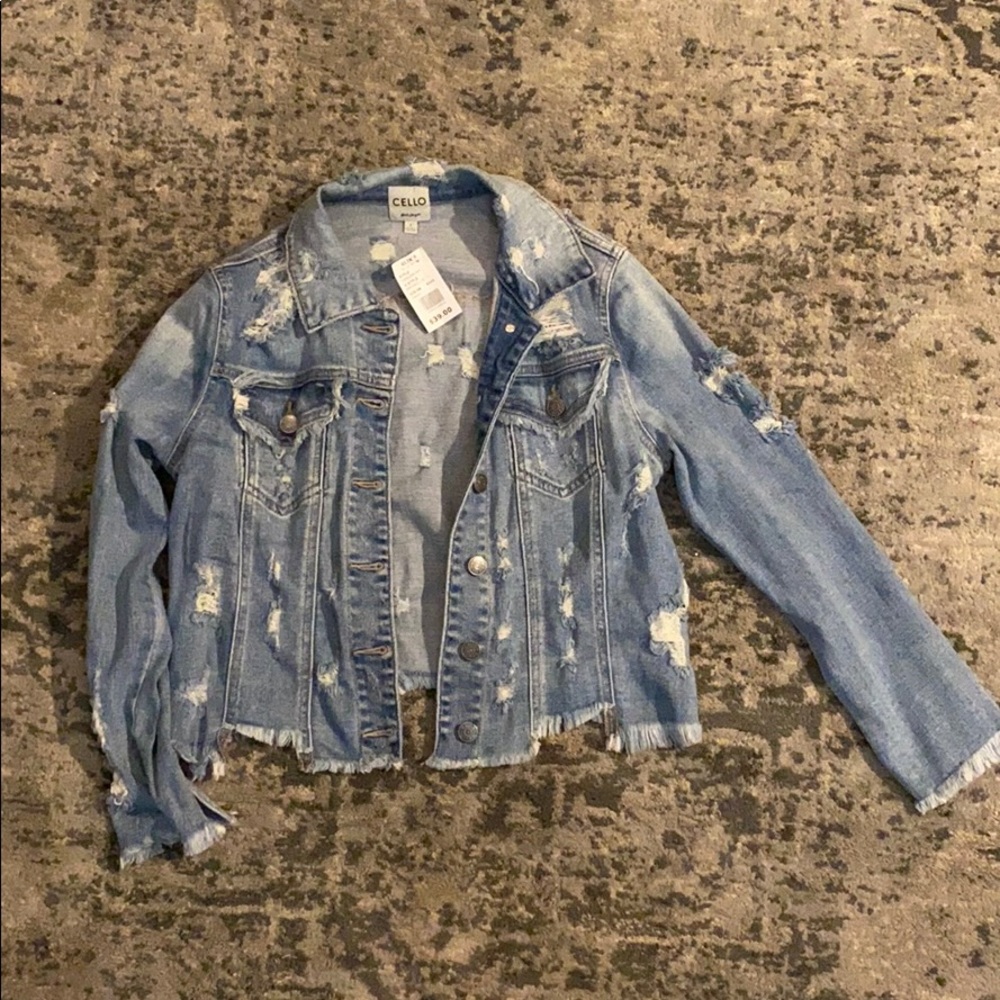 Cropped and Distressed Jean Jacket
